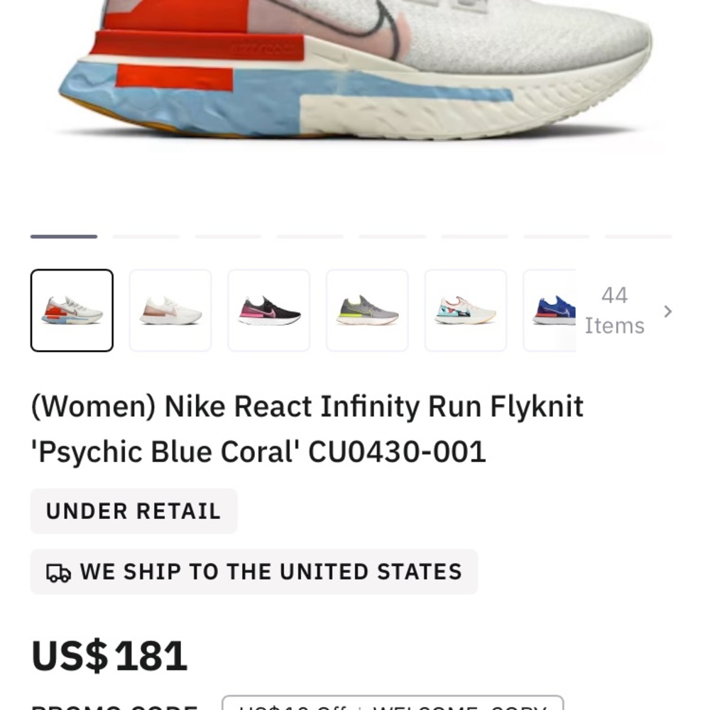 Nike Blue Athletic Shoes with React Cushioning